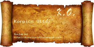 Korpics Ottó névjegykártya