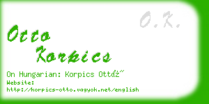 otto korpics business card